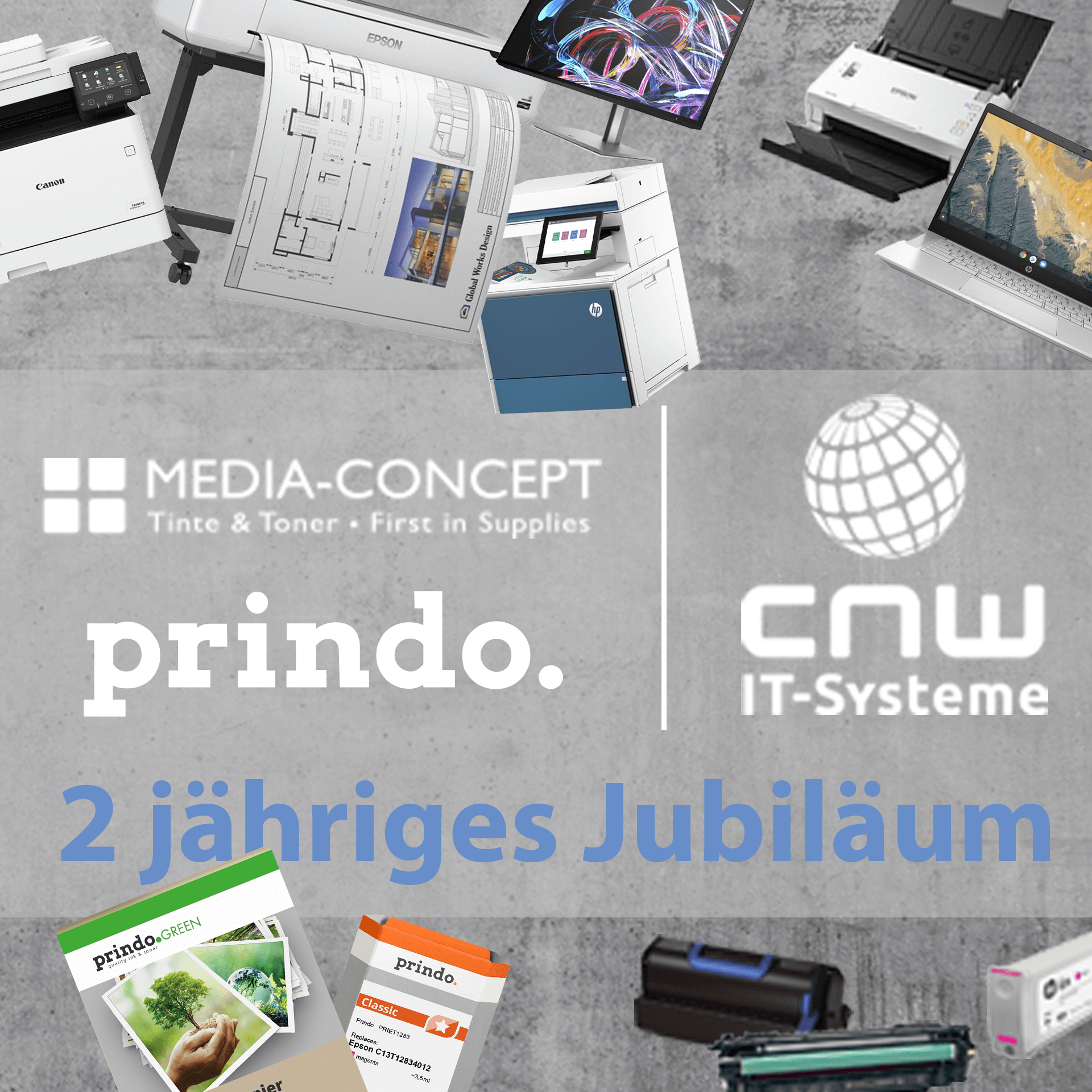 Jubiläum - Zwei Jahre Fusion CNW IT-Systeme GmbH und Media Concept Bürobedarf GmbH